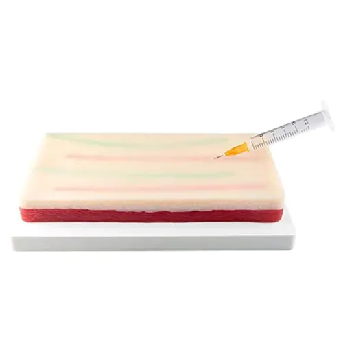 Venipuncture IV Injection Training Pad Model, 4 Veins Imbedded & 3 Skin Layers